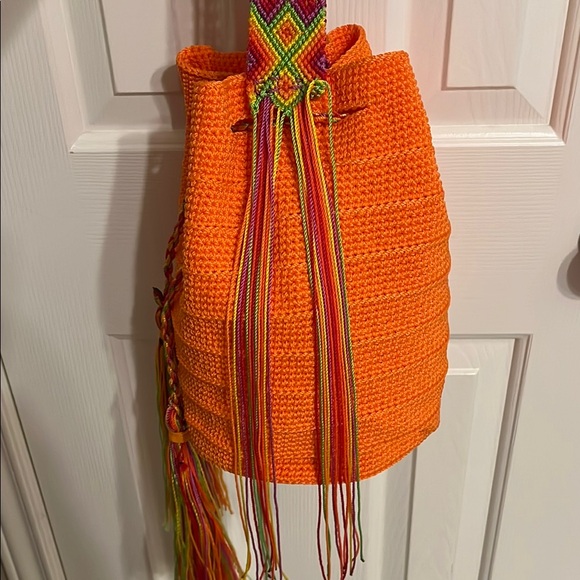 Vibrant Orange Bucket Bag - Picture 3 of 11